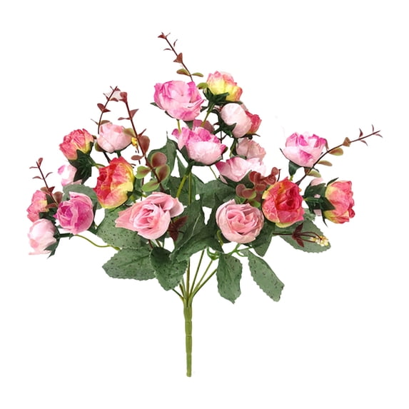 Artificial Flowers Bouquet for Home Decor, Silk Fake Roses with Fall ...