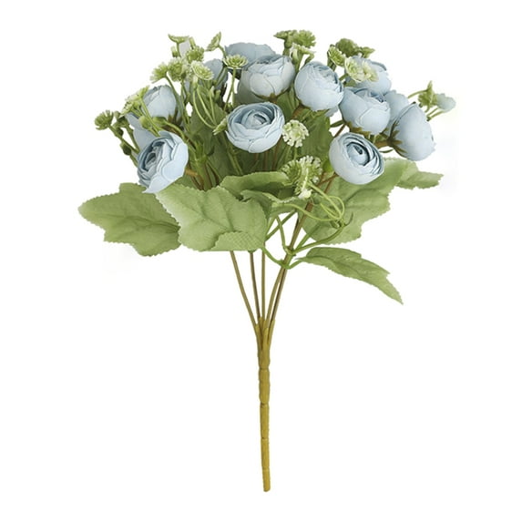 Artificial Flowers Bouquets, 11in Fake Flower Bud for Vase Floral Arrangements Wedding Home Table Decoration, 1PCS Blue