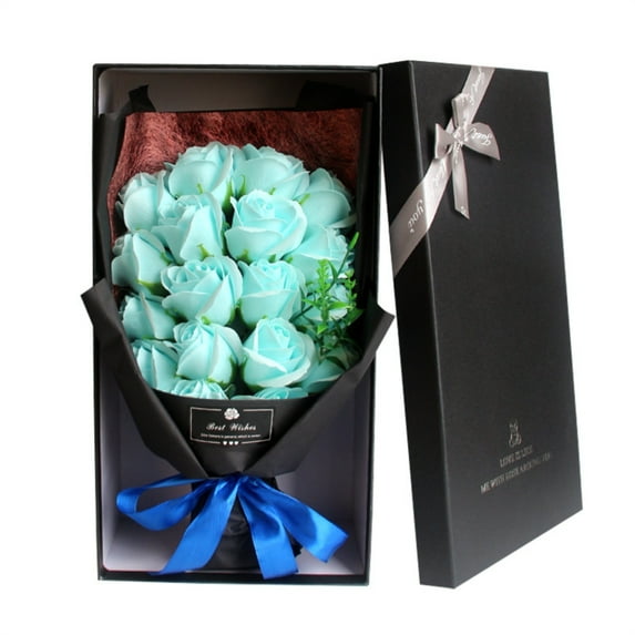 Artificial Flowers Box Set, 18pcs Realistic Looking Rose Flower Gift Box, Fake Flowers for Valentines Day Gift DIY Wedding Bouquets Party Tables Decorations