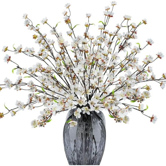 Artificial Flowers Branches Faux Silk Cherry Blossoms Stem Fake Floral for Home Garden Restrant Hotel Parties Wedding Table Centenpieces Arrangements Decor Spray in Pink