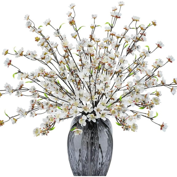 Artificial Flowers Branches Faux Silk Cherry Blossoms Stem Fake Floral for Home Garden Restrant Hotel Parties Wedding Table Centenpieces Arrangements Decor Spray in Pink