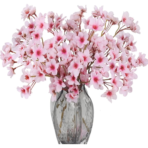 Artificial Flowers Branches Faux Silk Cherry Blossoms Stem Fake Floral for Home Garden Restrant Hotel Parties Wedding Table Centenpieces Arrangements Decor Spray in Pink