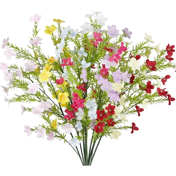 Artificial Flowers Bulk Fake Wildflowers Bouquet Spring Flower Branches Multicolor Stems Floral Arrangement for Vase Indoor Home Decor Table Centerpieces