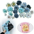 thumbnail image 1 of Artificial Flowers Bulk Silk Roses Fake Flowers Heads for Crafts - DIY Home Spring Garden Floral Party Wildflower Garland Hanging Decoration Mini Small Rose Faux Fabric Flowers Heads 3-6cm (Blue), 1 of 9