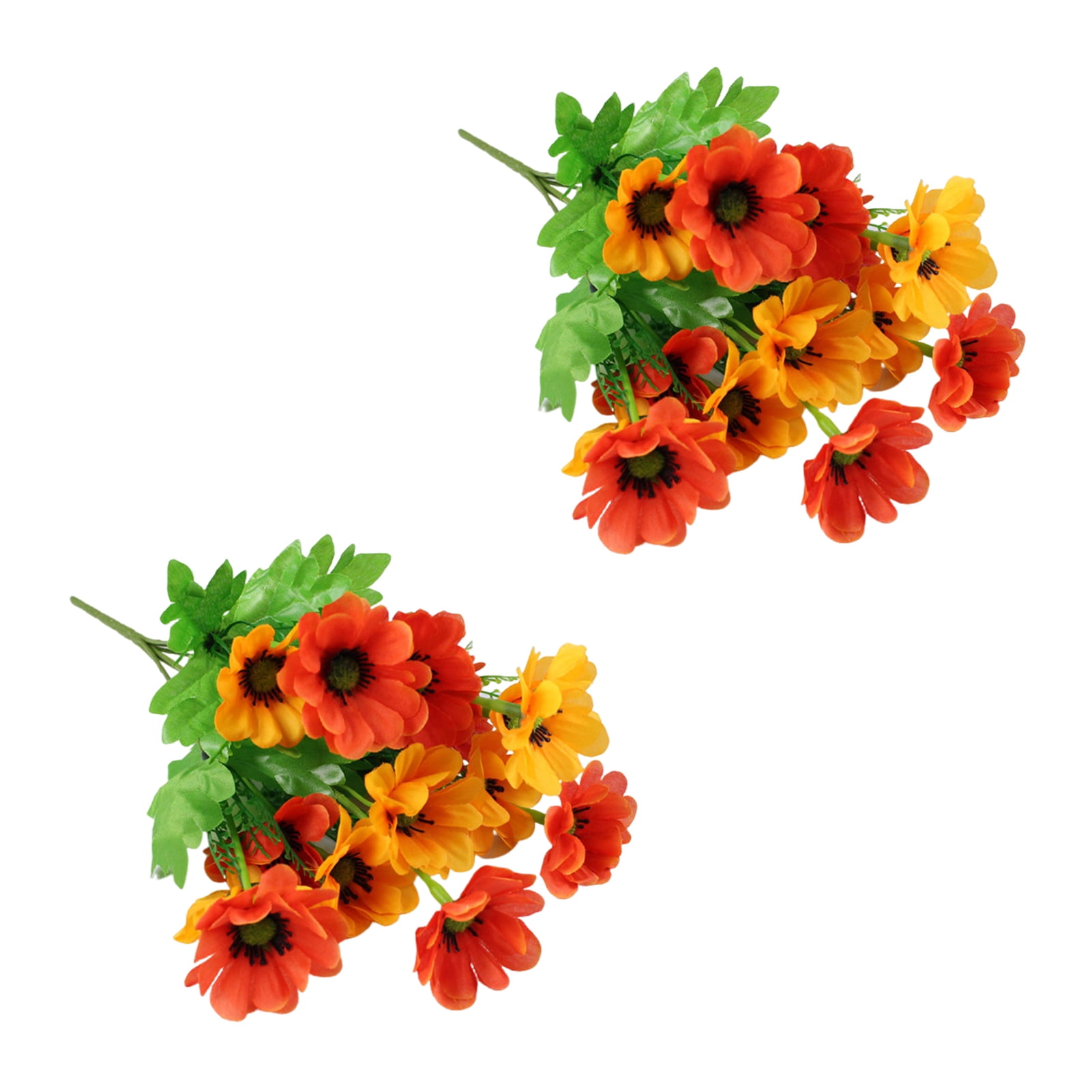 Artificial Silk Rose Arrangement In Ceramic Vase - Realistic Fake Flowers For Table Centerpiece (Burnt Orange)