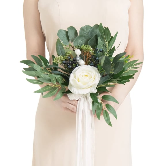 Artificial Flowers Burgundy and Navy Bridesmaid Bouquet, Wedding Flowers Bouquets for Bridesmaids, 7 Inch Bridal Bouquets for Bridesmaids, Wedding Decor, Anniversary, etc