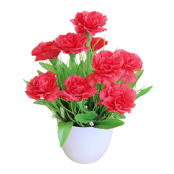 Artificial Flowers Carnations Bouquets, Realistic Silk Carnations for Vase, Wedding Table Centerpieces, Mother'S Day Decorations, Indoor Home Decor, A Pot of Artificial Flowers
