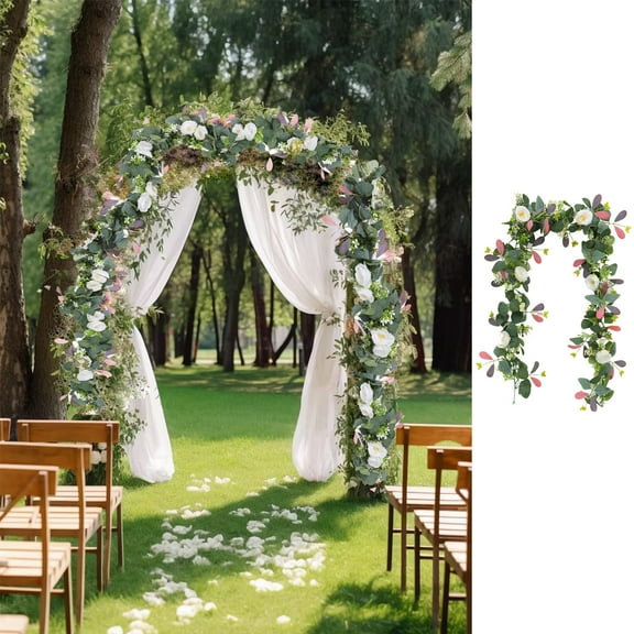 ASXITE Artificial Flowers for Decoration, Simulation Rattan Wedding Arch Home Dining Table Winding Wall Hanging Ceiling Christmas Decoration Fake Flower