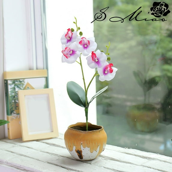 Artificial Flowers Clearance! New Double Fork Single Phalaenopsis Diy Supplies Plant Wall Accessories Artificial Flowers Artificial Flowers