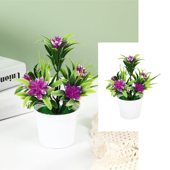 Artificial Flowers Clearance! Simulation Flower Potted 5 Small Lotus Purple Red Artificial Flowers