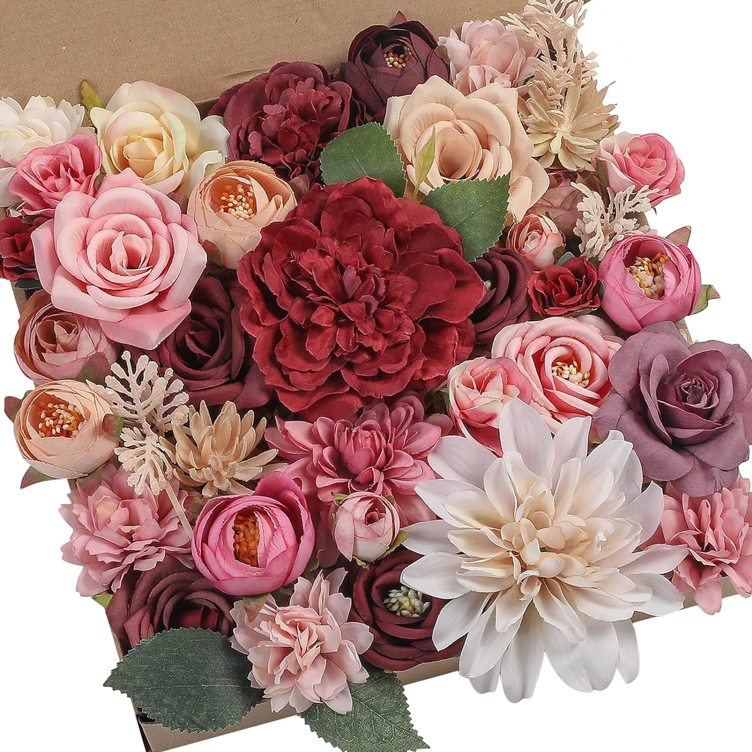Bodosac 54 pezzi Artificial Flower Silk Mix Rose Fake Flowers Bulk for