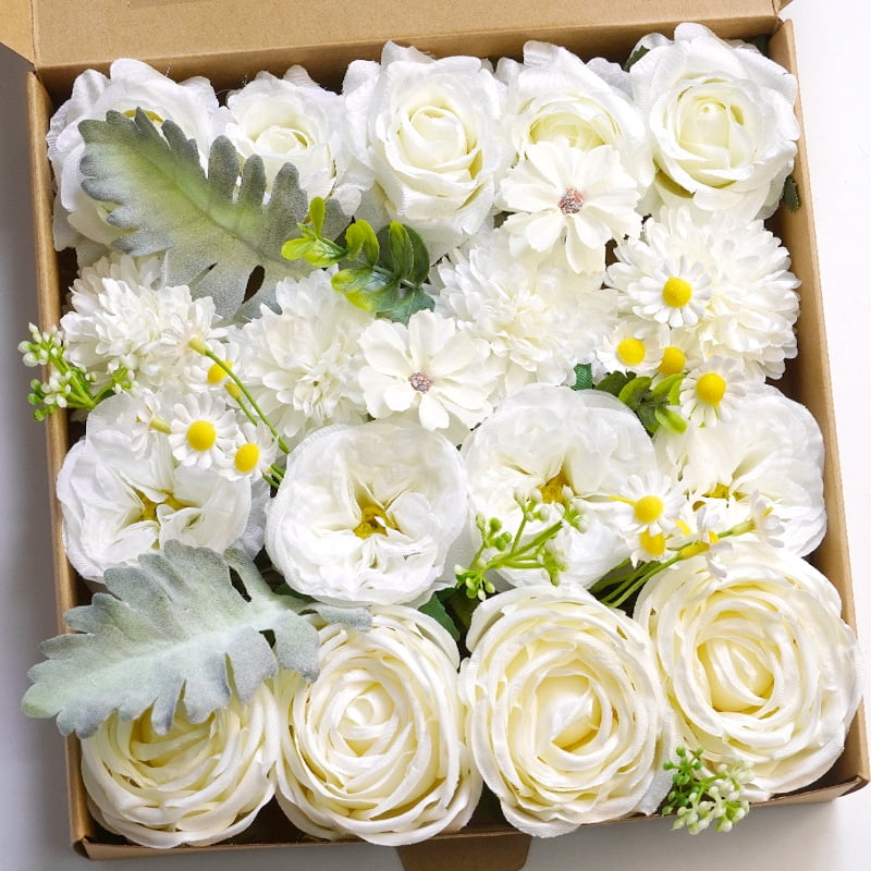 Artificial Flowers Combo Box Set Faux Flowers for for DIY Wedding ...