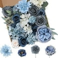 Artificial Flowers Combo Dusty Blue Flowers Mix Silk Flowers Dahlia