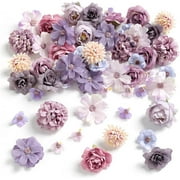 Topboutique Artificial Flowers Combo Set Silk Roses, Peonies for DIY Wedding Bouquets, Fake Floral Arrangements, Baby Shower, Table Centerpieces, Party Decor, Cake Decorations, White, 20 Pcs