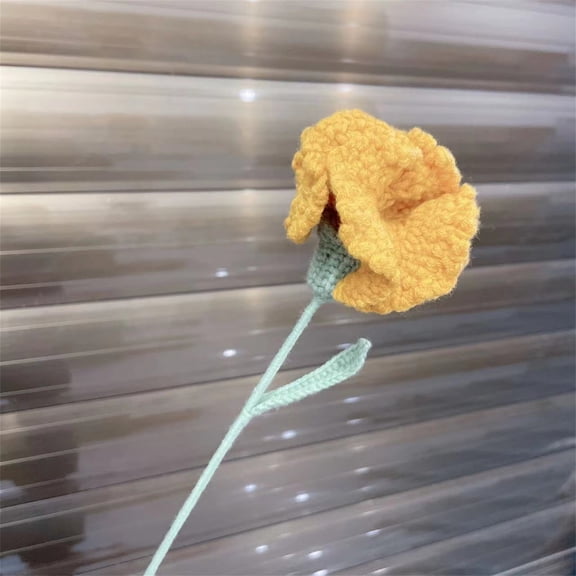 Artificial Flowers,Crochet Flowers 1 Pcs Knitted Artificial Wool Carnation For Wedding Bouquet Birthday Anniversary