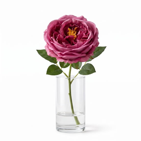 Artificial Flowers DEEP PURPLE Roses Single Stem