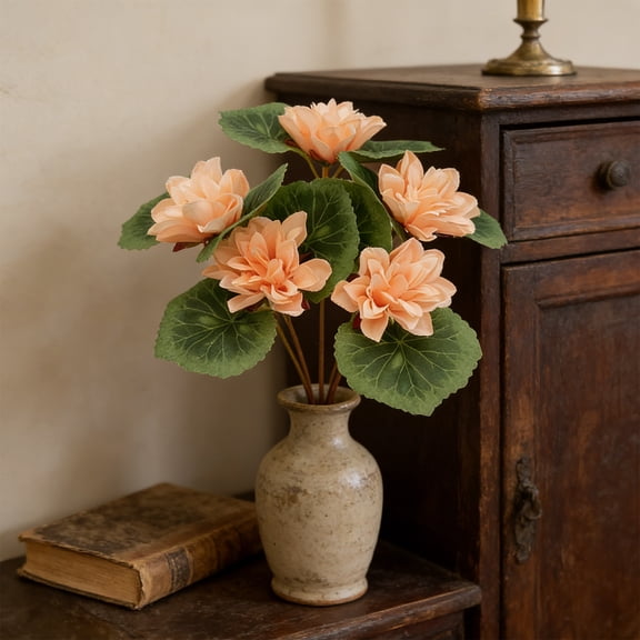 Artificial Flowers - Decorative Silk Roses Realistic Fake Blooms for Home Dining Table Tv Cabinet Wedding Centerpiece,11.8 x 2 x 2 in,(Khaki), Ccwuwei