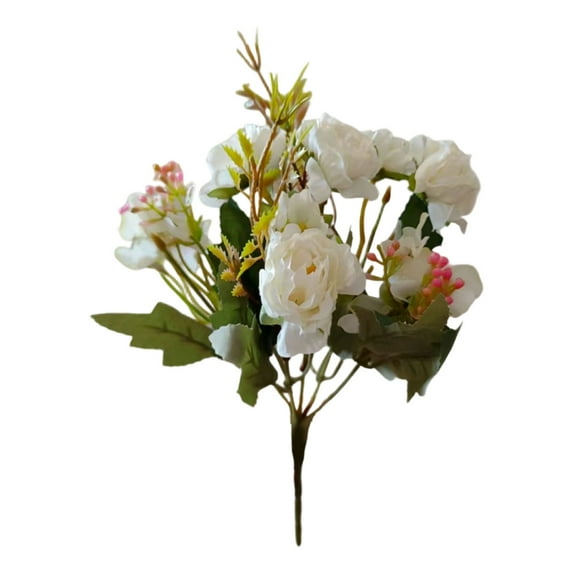Artificial Flowers European Style Peony Artificial Flower Bouquets Flower Decor for Accessories & Home Decoration, A 24Cm European-Style Mini Peony Bouquet