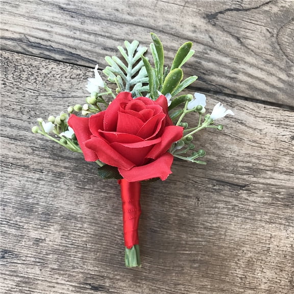 Artificial Flowers,Fabric Bridal And Groom Corsage Rose Small Bud Silk Flower Before Wedding