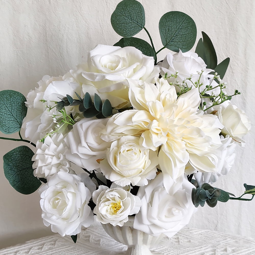 TITOUMI Artificial Flowers Fake Bouquet Bulk Faux Rose Flowers Real Touch Silk Flower for Home