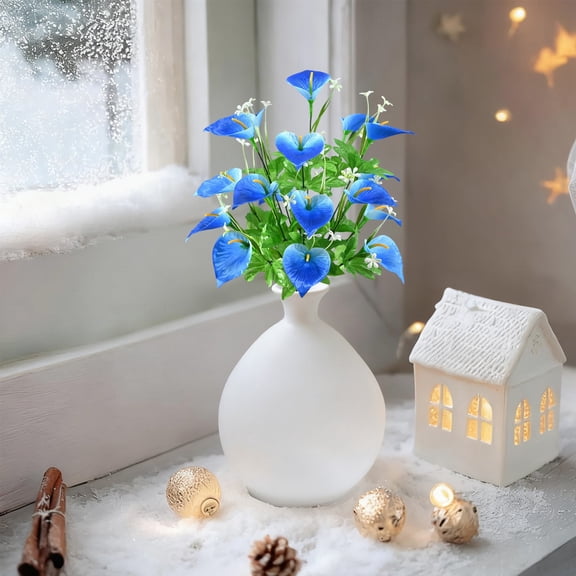 Artificial Flowers Fake Bouquet for Home Office Decor | 20 Inch Tall Plastic | Low Maintenance Faux Floral Arrangement