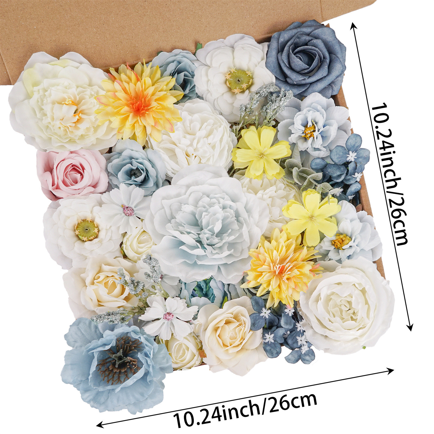 Artificial Flowers Fake Flowers and Fake Green Leaves Combo Box Set for ...