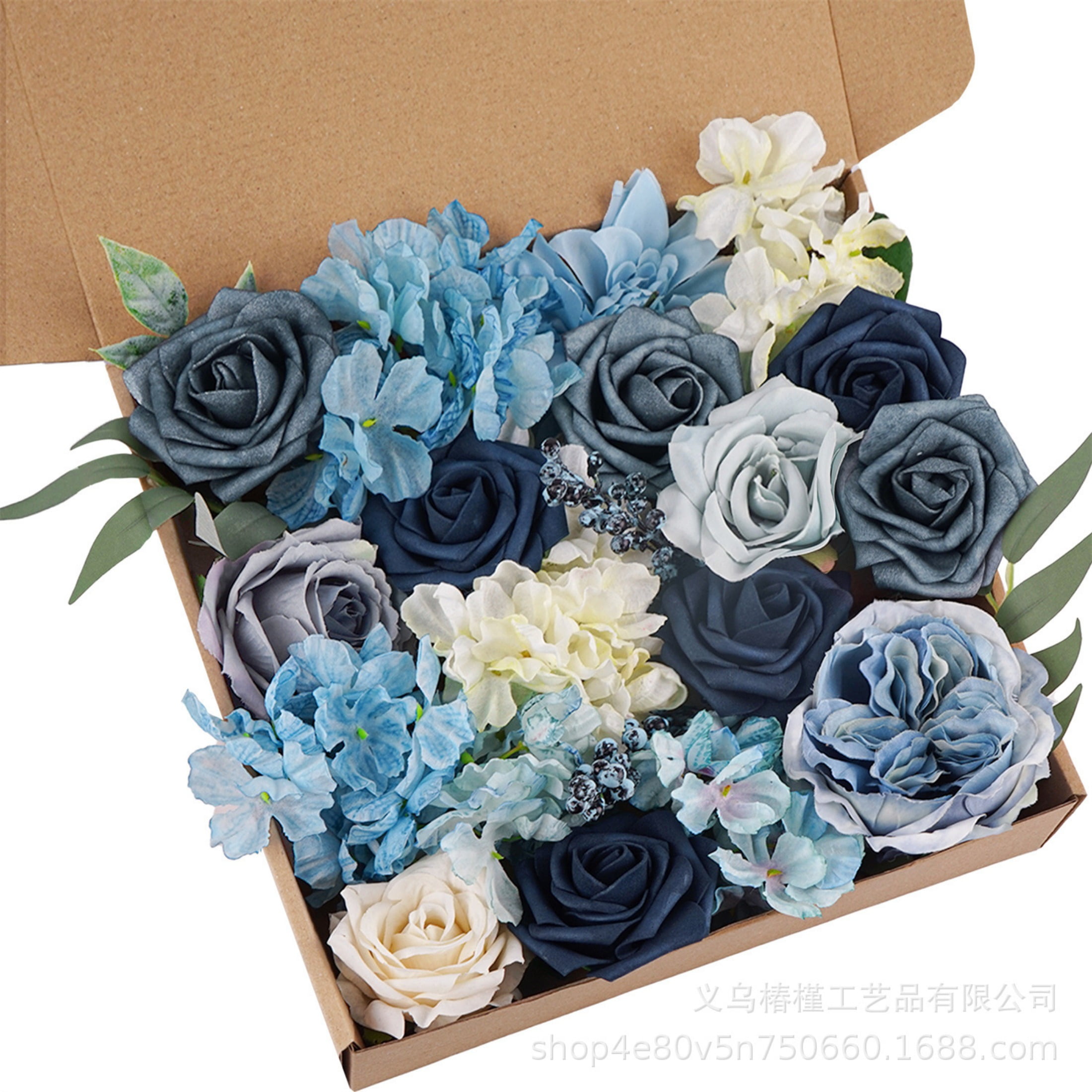 Artificial Flowers Fake Flowers and Fake Green Leaves Combo Box Set for ...