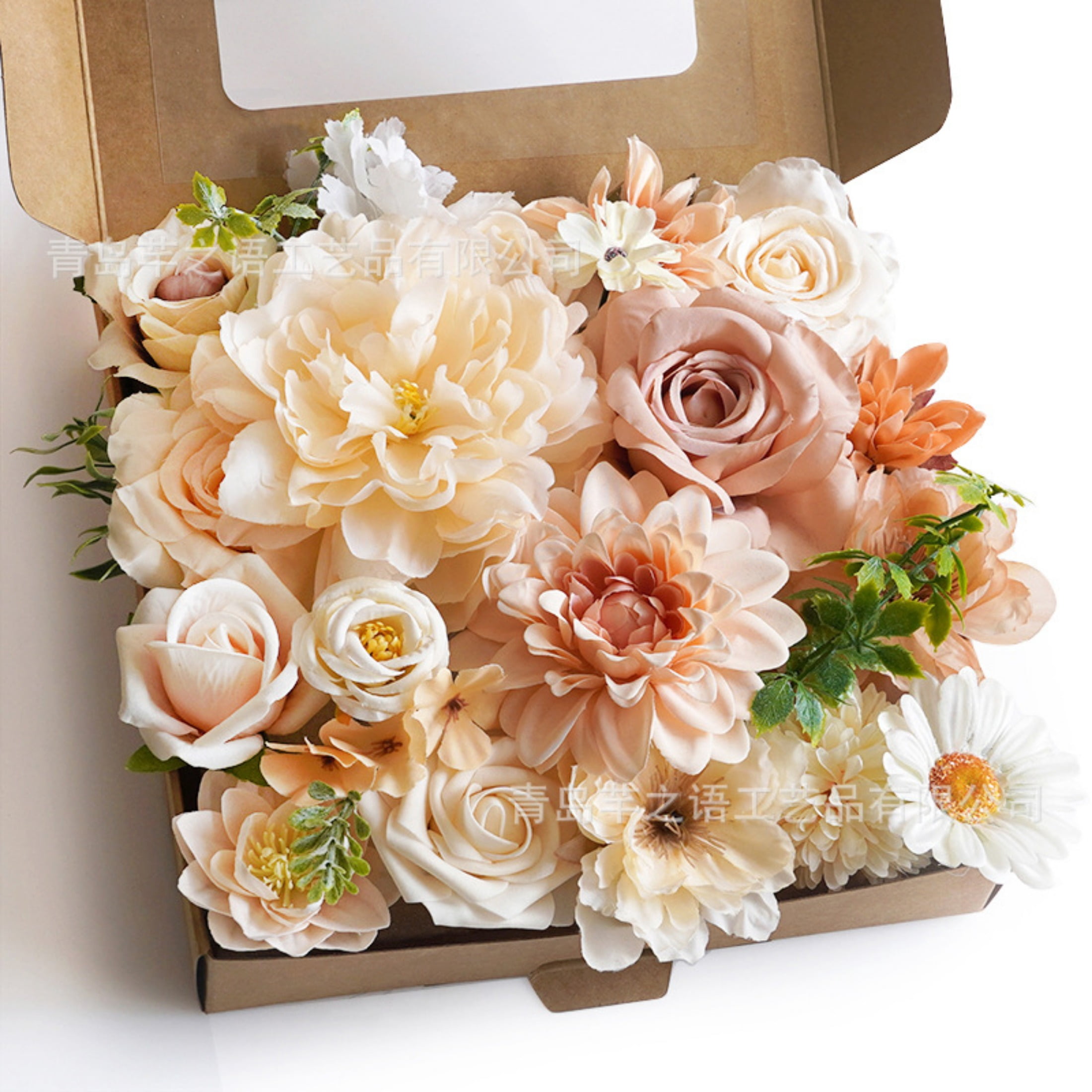 Artificial Flowers Fake Flowers and Fake Green Leaves Combo Box Set for ...
