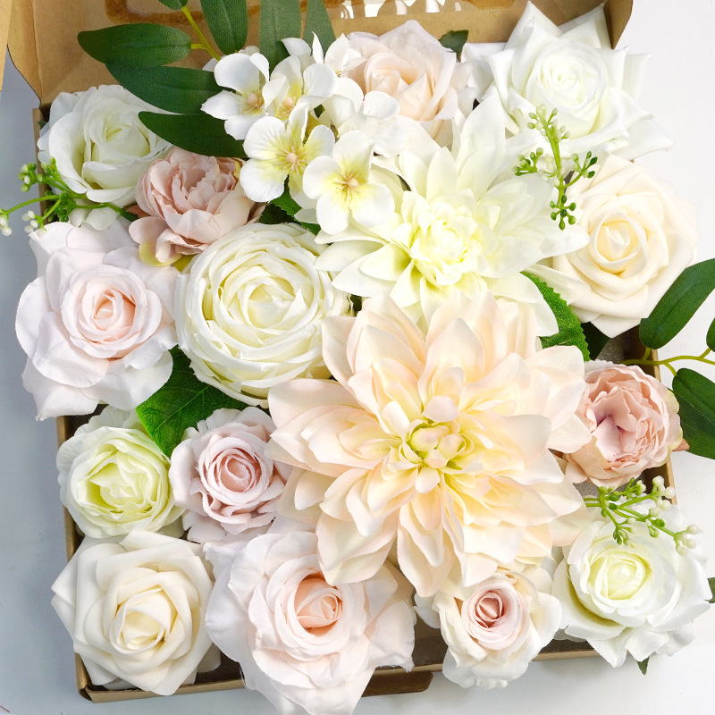 Artificial Flowers Fake Flowers and Fake Green Leaves Combo Box Set for ...