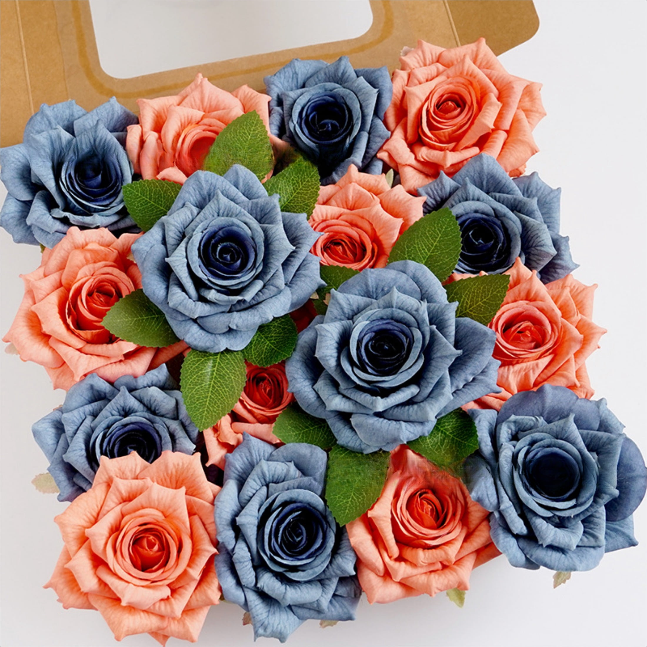 Artificial Flowers Fake Flowers and Fake Green Leaves Combo Box Set for ...