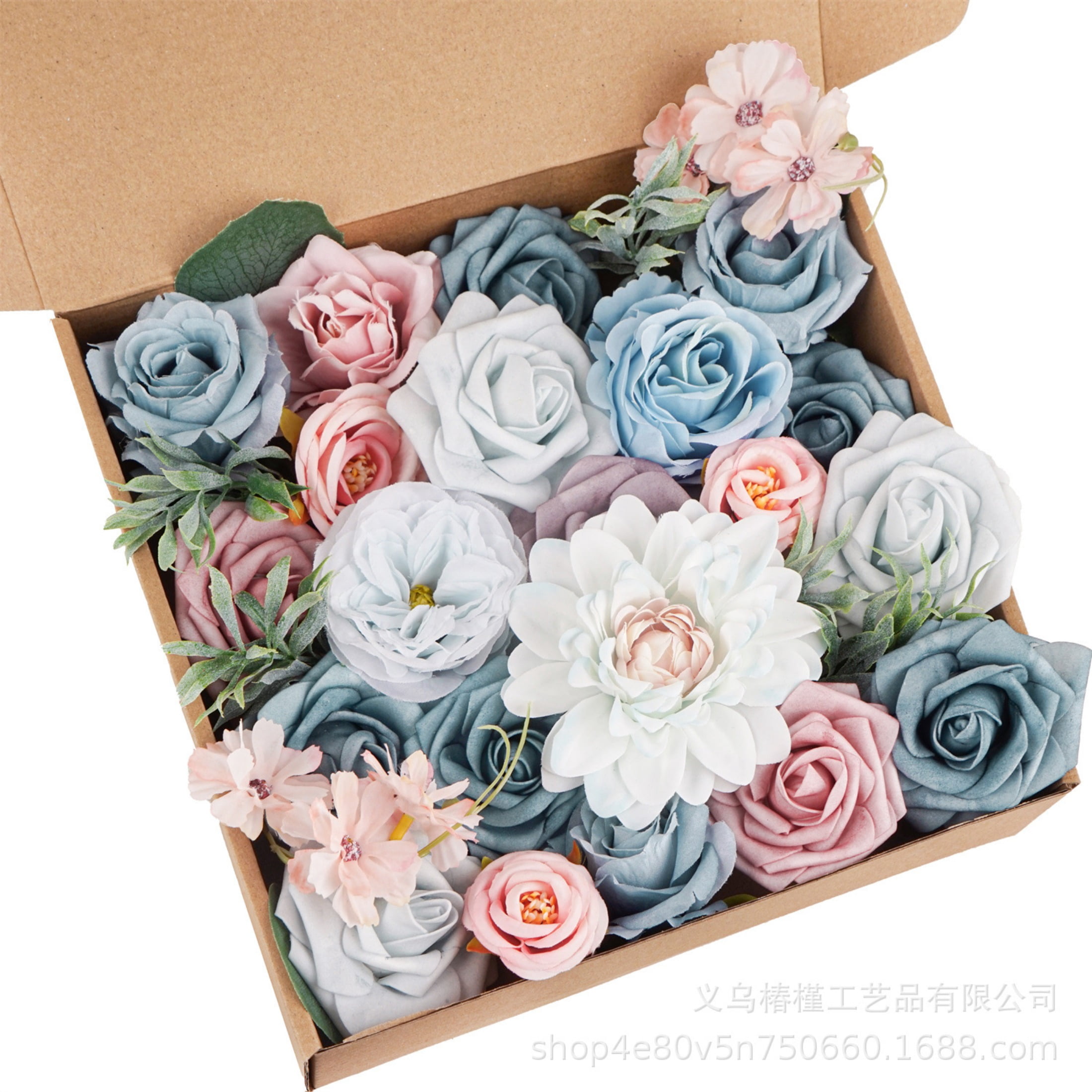 Artificial Flowers Fake Flowers and Fake Green Leaves Combo Box Set for ...
