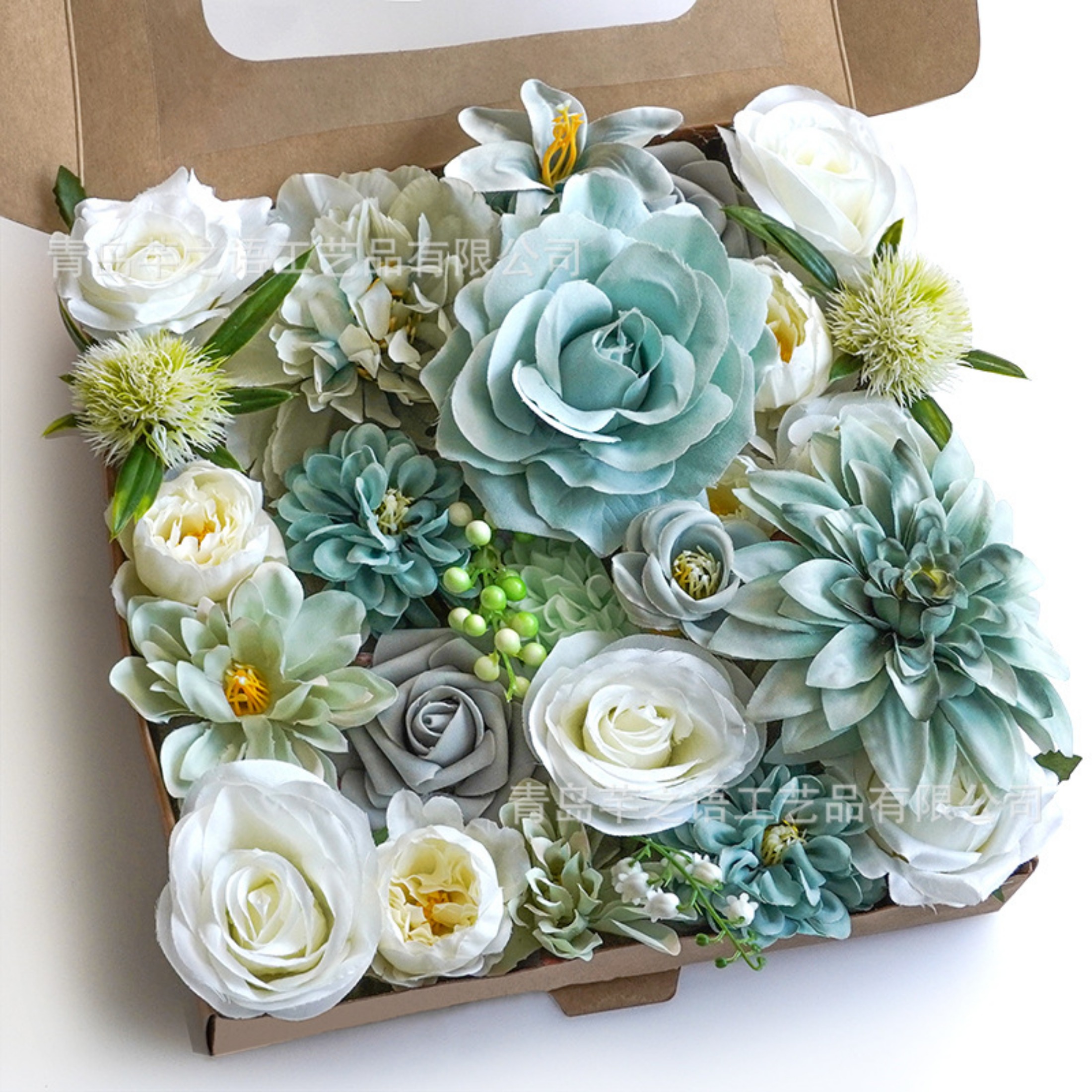 Artificial Flowers Fake Flowers and Fake Green Leaves Combo Box Set for ...