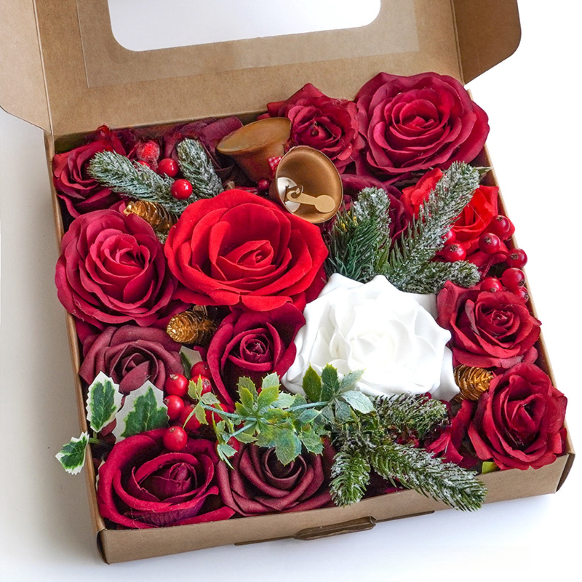Artificial Flowers Fake Flowers and Fake Green Leaves Combo Box Set for ...