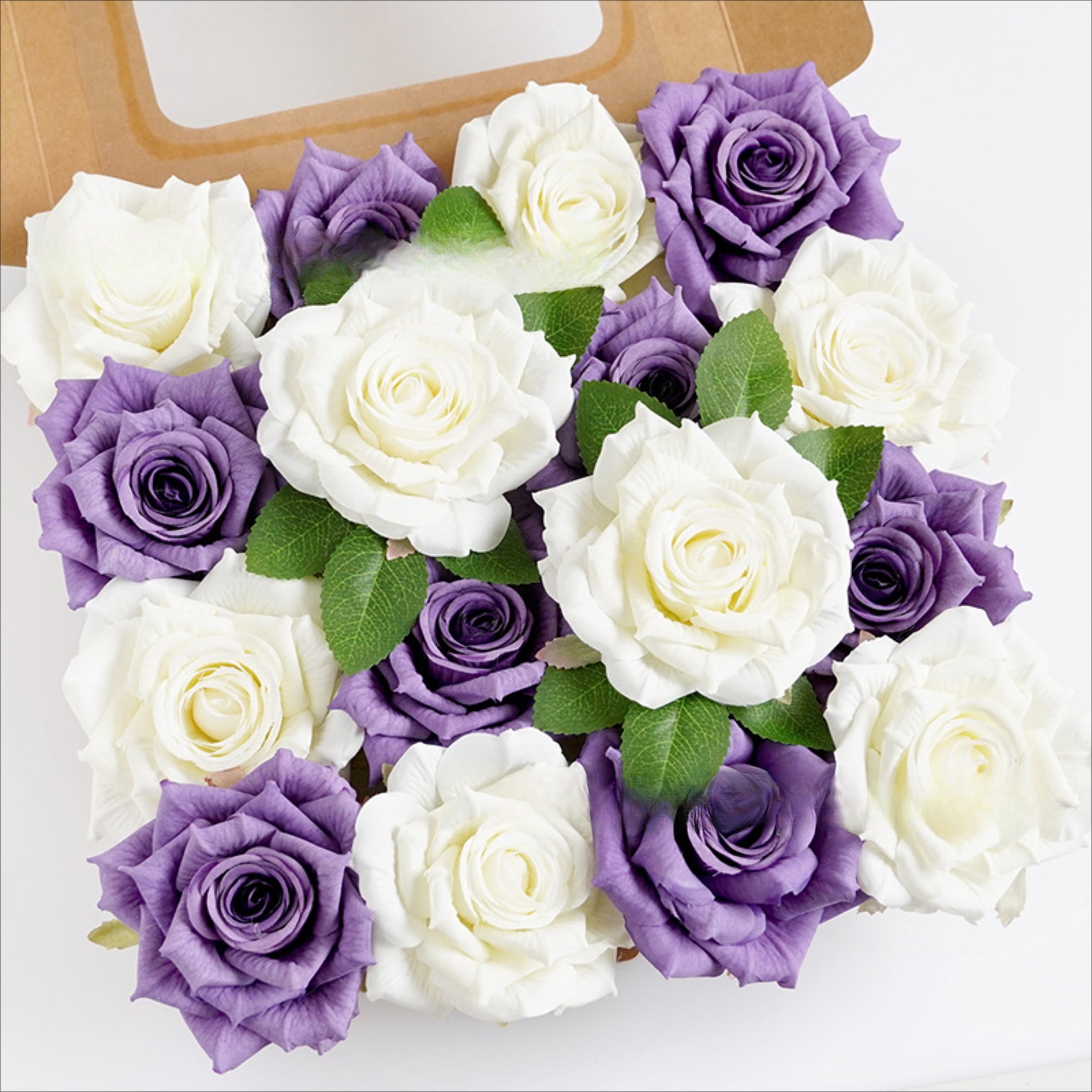 Artificial Flowers Fake Flowers and Fake Green Leaves Combo Box Set for ...
