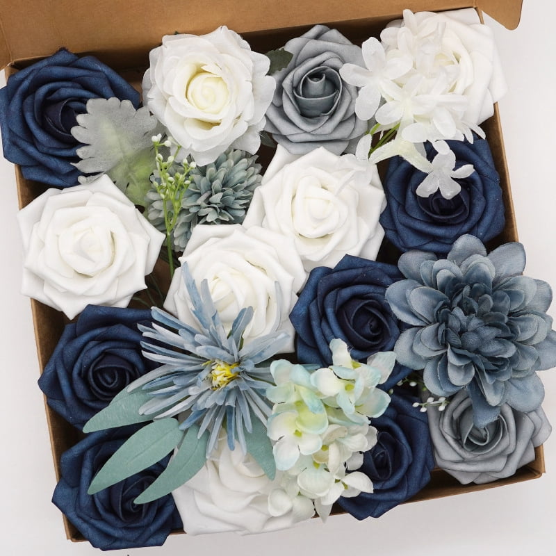 Artificial Flowers Fake Flowers and Fake Green Leaves Combo Box Set for ...