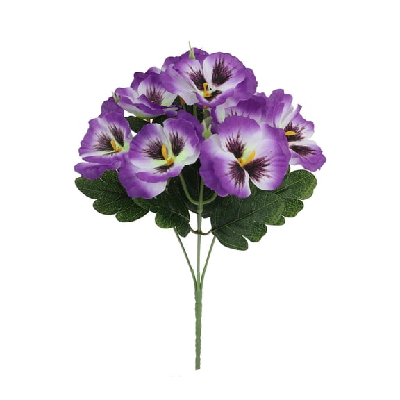 Artificial Flowers Fake Flowers Plastic Flowers 1 PC 13 Inch Artificial Pansy Bouquet Realistic Silk Flowers for Vase Home Kitchen Table Centerpieces Wedding Party Decor