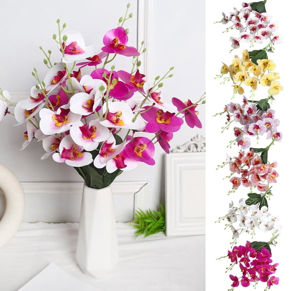 Artificial Flowers Fake Orchid Silk Phalaenopsis with Lights for Home Decor Spring Decorations Wedding Centerpieces Party Table Arrangement Hydrangea Style by PALIFEUR
