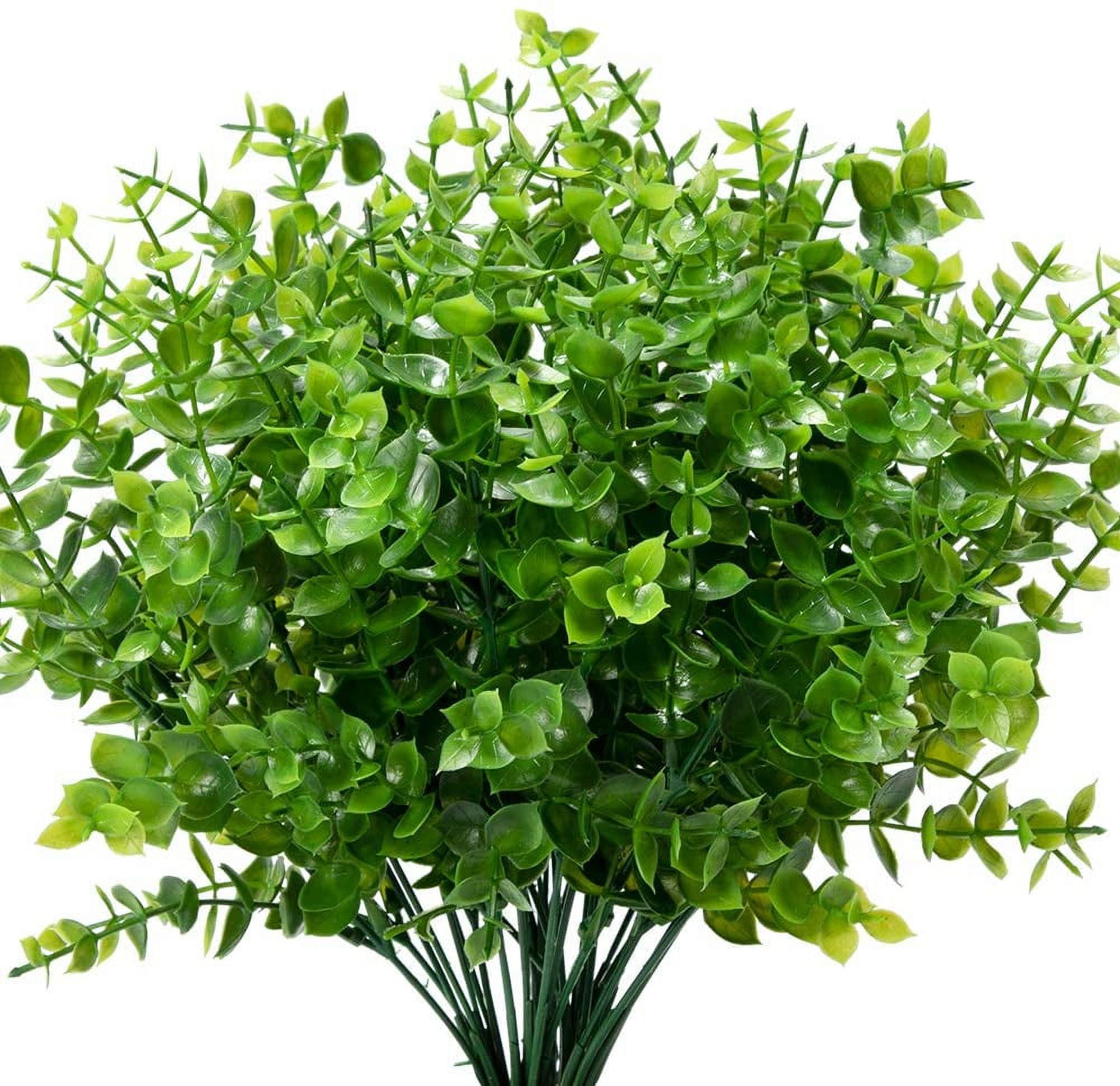 Artificial Flowers Fake Outdoor UV Resistant Boxwood Plants Shrubs, Faux Plastic Greenery for Indoor Outside Hanging Planter Home Office Wedding Farmhouse Decor (Orange Red)