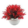 thumbnail image 1 of Artificial Flowers, Fake Outdoor UV Resistant Plants Faux Plastic Greenery Shrubs Indoor Outside Hanging Planter Home Kitchen Office Wedding, Garden Decor (Red/2 Pcs) 4.72x4.33", 1 of 5