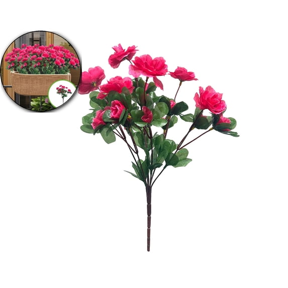 Artificial Flowers Fake Plants Centerpiece Rhododendron Faux Flower for Wedding Spring Summer Indoor Lawn Balcony