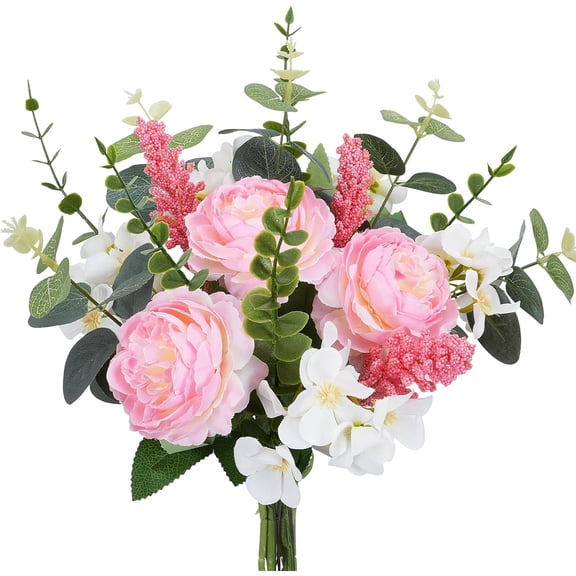 Artificial Flowers Fake Plastic Lavender Tulips Floral Arrangements Spring Flowers for Decoration Home Kitchen Table Centerpiece Wedding