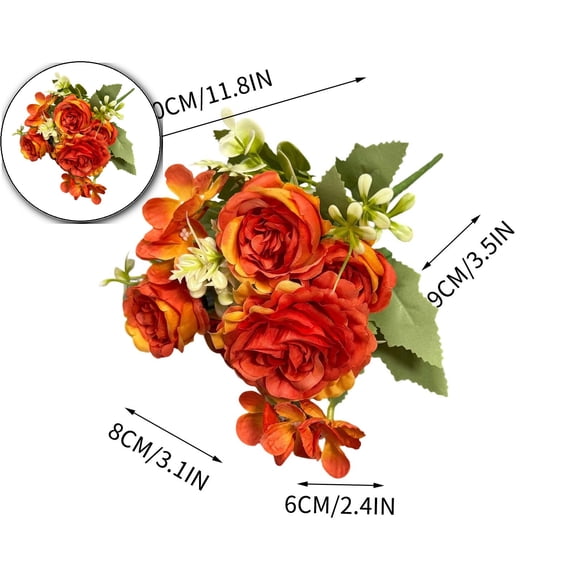 Artificial Flowers Fake Silk Hydrangea Flower Simulation Hand Tied Bouquet for Home Hotel Office Wedding Party Garden Decor