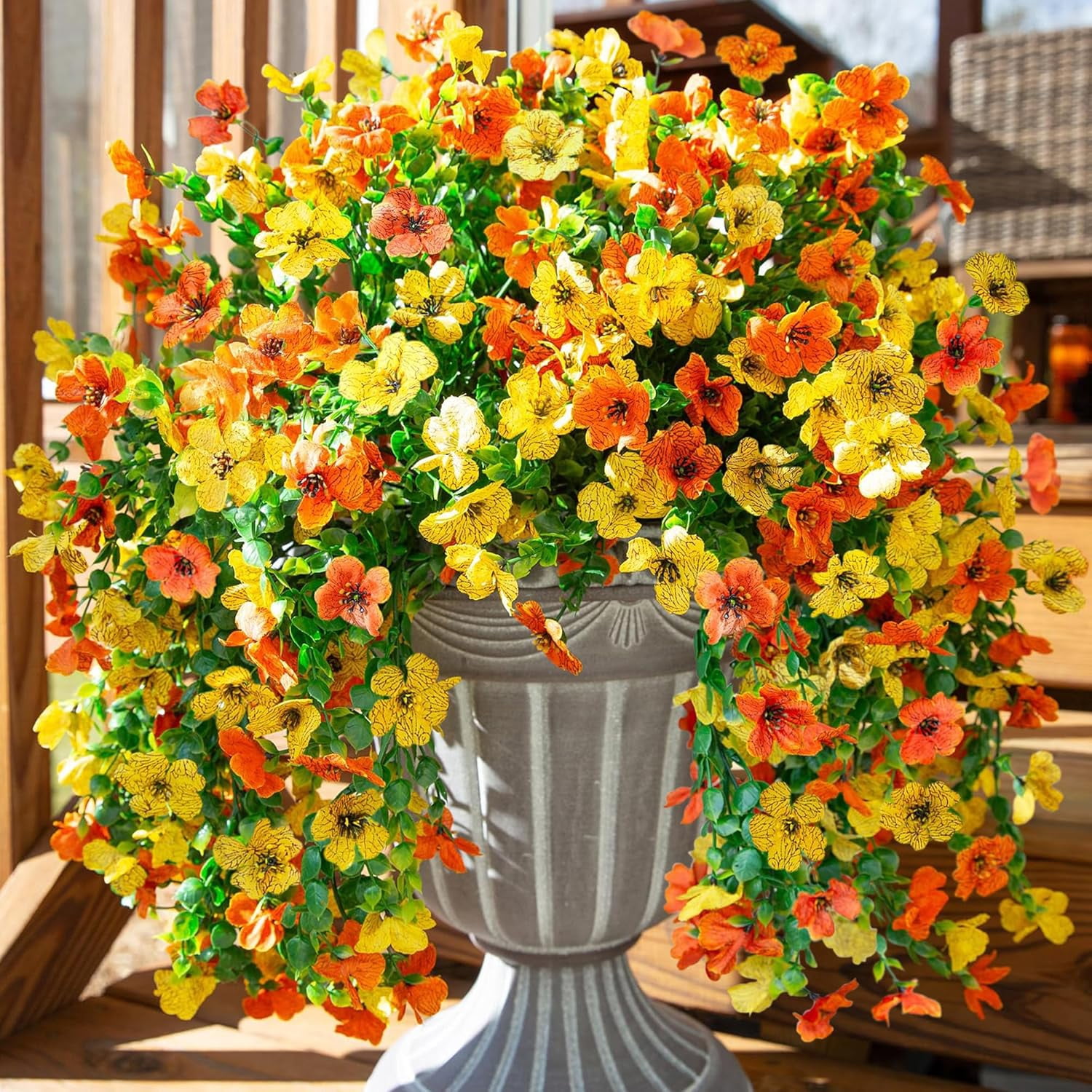 Artificial Flowers Fall Faux Outdoor Outside Plants, Fake Silk UV ...