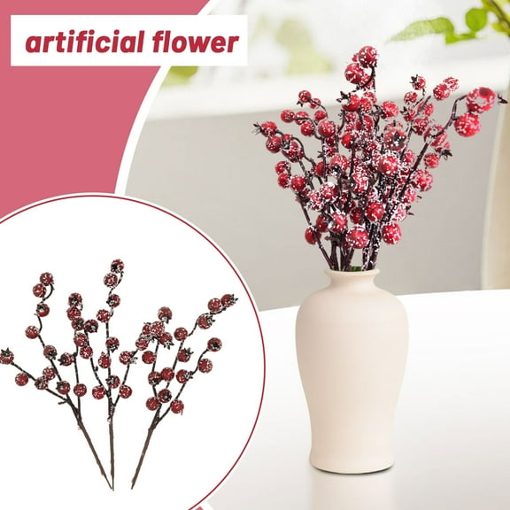 Artificial Flowers Faux Berries Fake Flower For Christmas New Year DIY Floral Art Plant Home Party Decoration