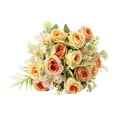 thumbnail image 1 of Artificial Flowers Faux Roses Silk Flowers Artificial Bouquet for Wedding Table Centerpiece Floral Vase Home Office Bridal Decor (Yellow), 1 of 6
