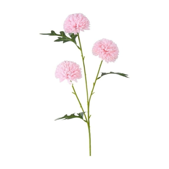 Artificial Flowers Faux Silk Pompon Mum, Denbek 3-Head Small Chrysanthemum Simulation Flower - Dandelion Wedding Decoration and Prop