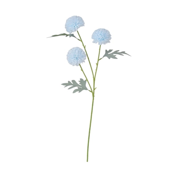 Artificial Flowers Faux Silk Pompon Mum, Denbek 3-Head Small Chrysanthemum Simulation Flower - Dandelion Wedding Decoration and Prop