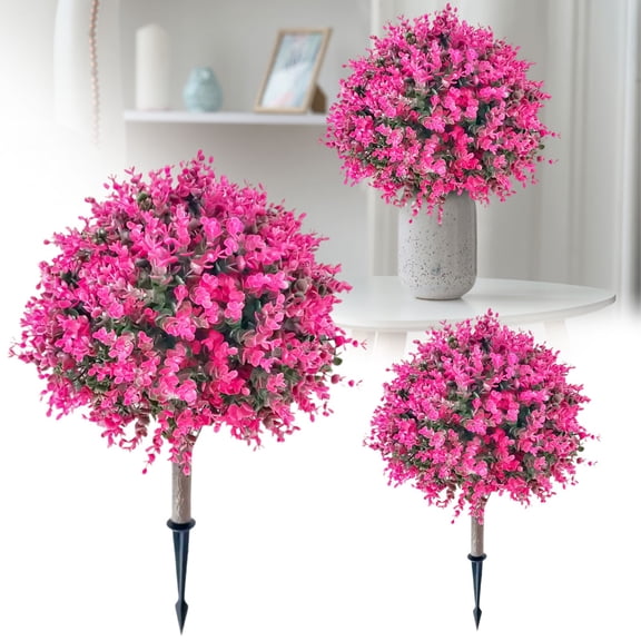 Artificial Flowers,Flower Bouquet,Artificial Topiary Tree with Ground Stake Flower Shrub for Garden Patio and Decor