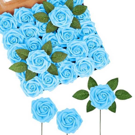 Artificial Flowers Foam Artificial Rose Heads Flowers Wedding Bride Bouquet Home Decors (D)