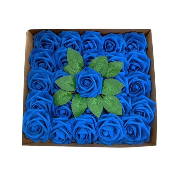 Artificial Flowers Foam Fake Roses 25pcs Light Pink Roses with Stems for Home Decor DIY Wedding Bouquets Party Bridal Shower Centerpieces Faux Flower Arrangements Tables Decorations